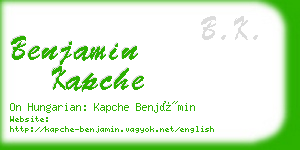 benjamin kapche business card